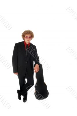 Guitar Player leaning on case