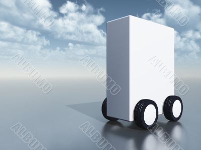 white box on wheels white box on wheels