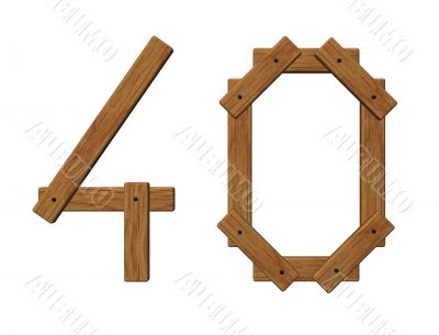 wooden number forty wooden number forty