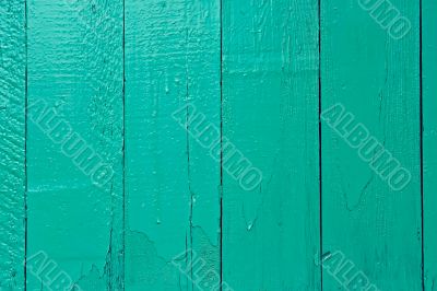 Wooden turquoise fence