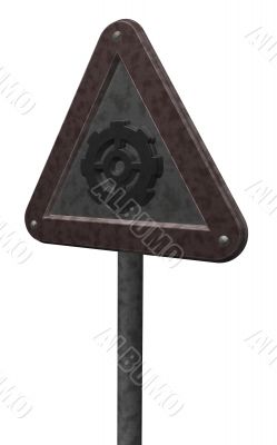 gear wheel roadsign