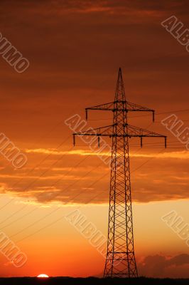 view of cables on pylon