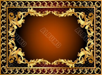 gold  frame with pattern and band