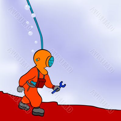 diver - repairer - vector