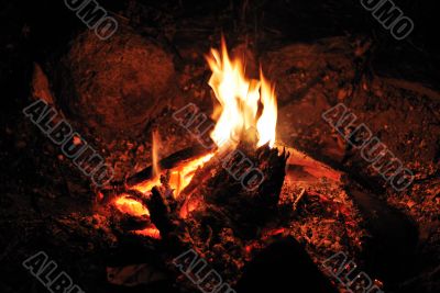 warm campfire
