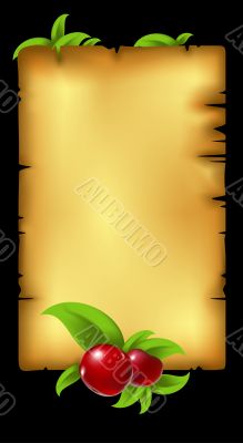 paper with leaves and berry paper with leaves and berry