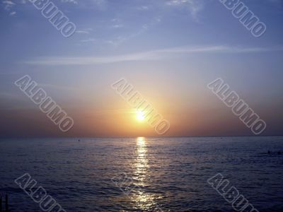Sunset over the sea