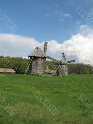 summer rural landscape with mill