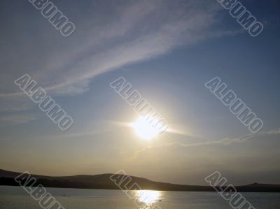 Sunset. Tambukan lake. Summer