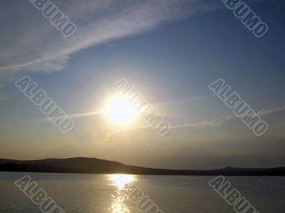 Sunset. Tambukan lake. Summer
