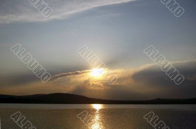 Sunset. Tambukan lake. Summer