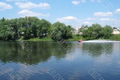 water relax on river