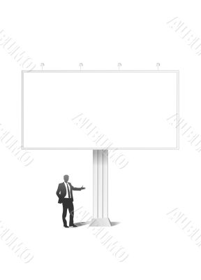 Image of Holding blank sign Image of Holding blank sign