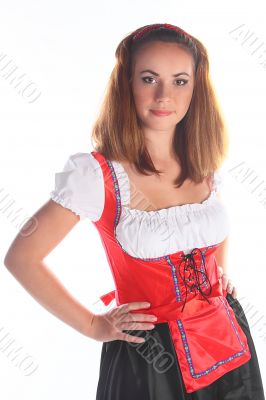 The girl in a traditional Bavarian dress The girl in a traditional Bavarian dress