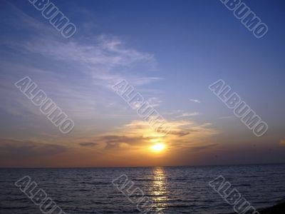 Sunset over the sea