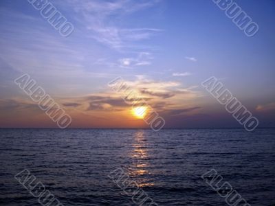 Sunset over the sea