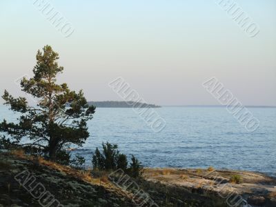 Evening on Ladoga lake