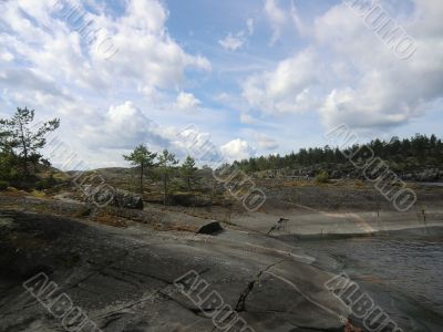 Near to island on Ladoga lake