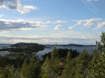 Ridge of islands on Ladoga lake