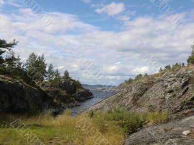Bay on one of islands of Ladoga lake
