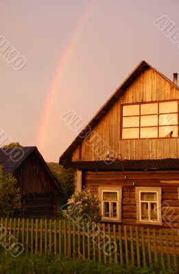 Rainbow Over Russian Village