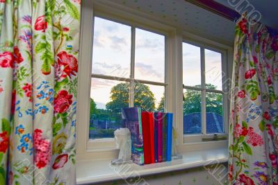 Window view to the english garden. Window view to the english garden.