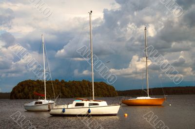 Landscape with yachts. Landscape with yachts.