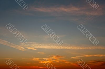 Multicolour skyscape after sunset