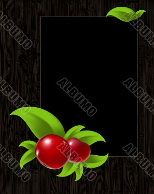  frame with leaves and berry
