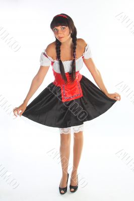 The girl in a traditional Bavarian dress