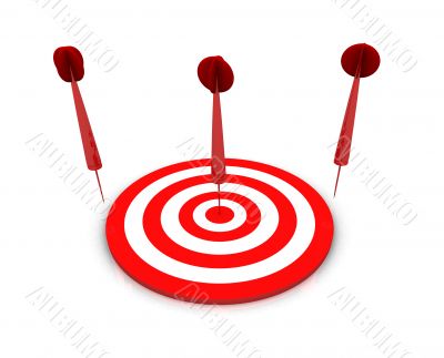 blue darts on red target