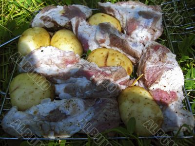 Barbeque prepare for fry