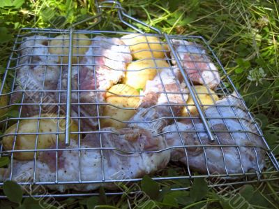 Barbeque prepare for fry