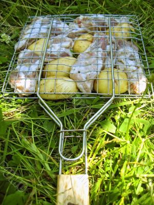 Barbeque prepare for fry