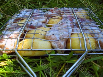 Barbeque prepare for fry