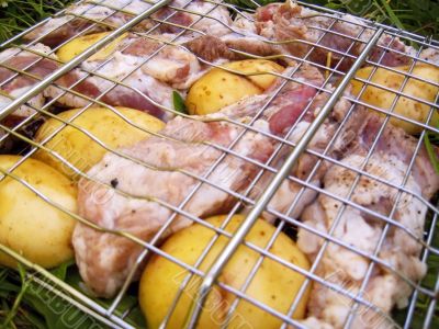 Barbeque prepare for fry