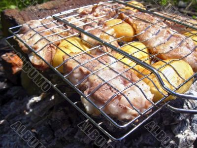 Barbeque on the bonfire