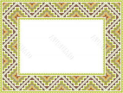 vector folk Rectangular Frame Cross-stitch