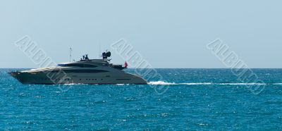 Yacht in the mediterranean sea