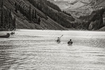 Canoeing on the magnificent Lake Louis 