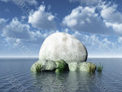 rock at water rock at water
