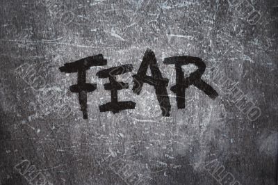 fear on grunge background