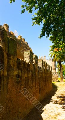 Medieval moslem fortress city wall in Sevilla