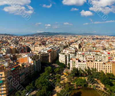 Barcelona cityscape from Sagrada Familia