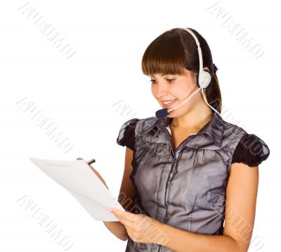 beautiful customer service operator