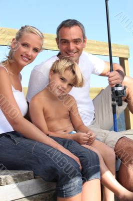 portrait of a family fishing