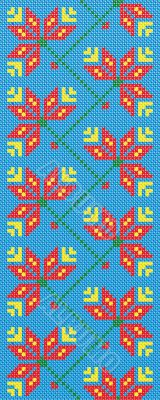 Ukrainian embroidery flowers on blue