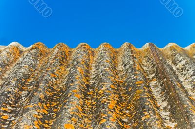 Old slate wavy roof