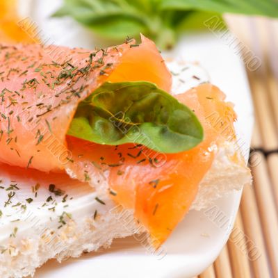 Fresh salmon sandwich