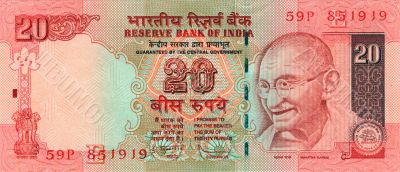20 rupees bill of India 20 rupees bill of India